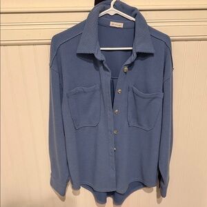 Blu Pepper Relaxed Waffle Knit Shacket